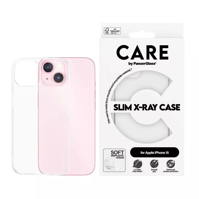 PanzerGlass CARE by ® muotikuori läpinäkyvä X-Ray Soft Basic iPhone 15