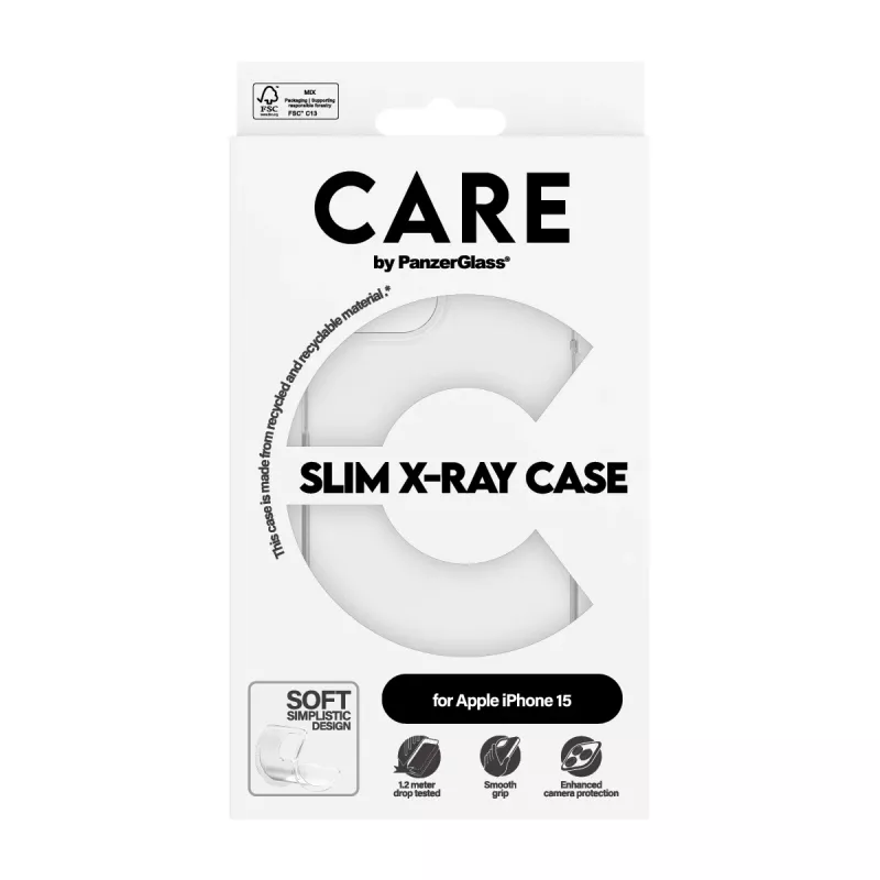 PanzerGlass CARE by ® muotikuori läpinäkyvä X-Ray Soft Basic iPhone 15