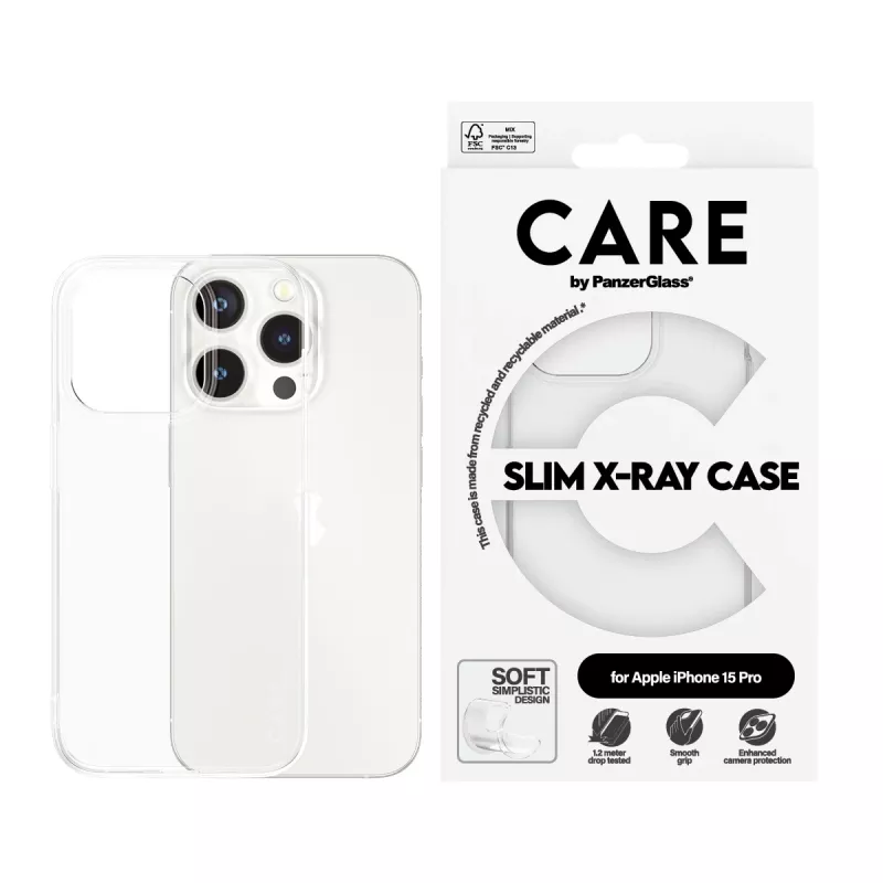PanzerGlass CARE™ by ® X-Ray kuori iPhone 15 Pro, kuori, Apple, Apple - iPhone 15 Pro, läpinäkyvä
