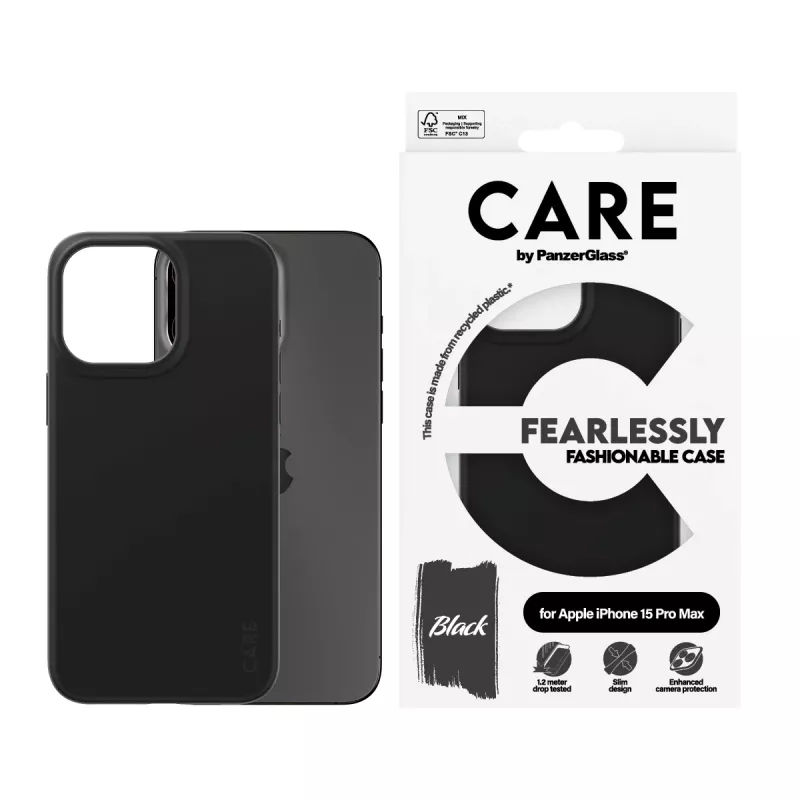 PanzerGlass CARE by muotikuori musta iPhone 15 Pro Max