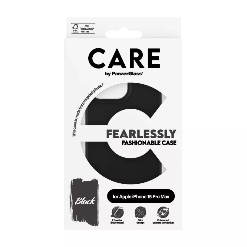 PanzerGlass CARE by muotikuori musta iPhone 15 Pro Max