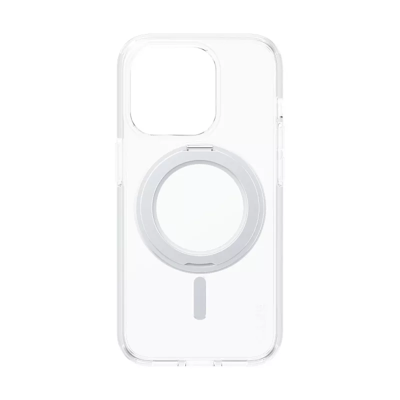 PanzerGlass CARE™ by ® kuori läpinäkyvä hopeisella tukijalalla & MagSafe iPhone 15 Pro