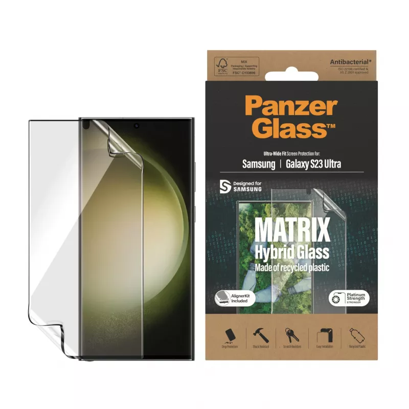 PanzerGlass ® ECO MATRIX -näytönsuoja Samsung Galaxy S23 Ultra | Ultra-Wide Fit AlignerKit-telineellä