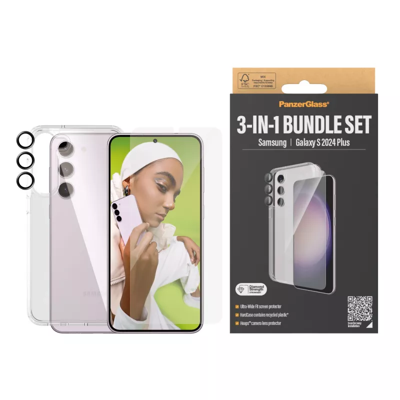 PanzerGlass ® 3-in-1-Bundle Samsung Galaxy S24+ | Ultra-Wide Fit EasyAlignerilla