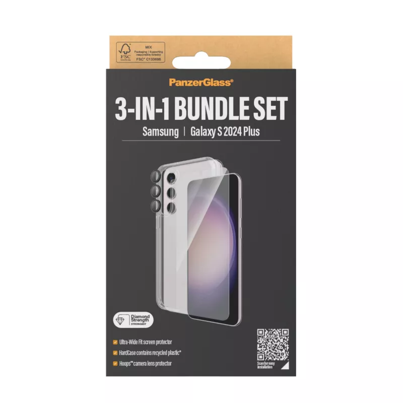 PanzerGlass ® 3-in-1-Bundle Samsung Galaxy S24+ | Ultra-Wide Fit EasyAlignerilla