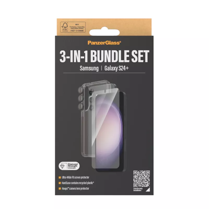 PanzerGlass ® 3-in-1-Bundle Samsung Galaxy S24+ | Ultra-Wide Fit EasyAlignerilla