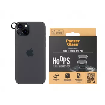 PanzerGlass ® Hoops® kameraobjektiivin suojalasi musta iPhone 15 | 15 Plus