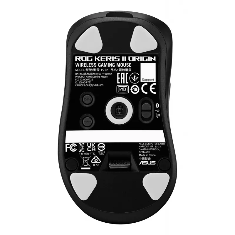 ASUS ROG Keris II Origin BLK hiiri peli oikeakätinen RF langaton + Bluetooth + USB Type-A optinen 42000 DPI