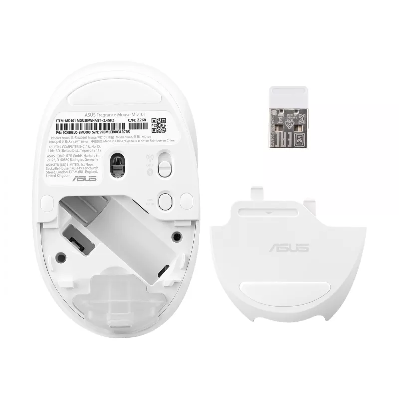 ASUS Fragrance MD101 hiiri Home molempikätinen RF langaton + Bluetooth optinen 2400 DPI