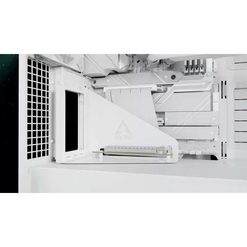 ARCTIC Xtender VG (valkoinen) premium E-ATX PC-kotelo pystysuoralla GPU-asennuksella