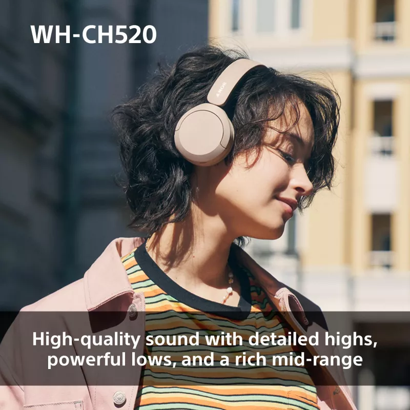 Sony WHCH520Y.CE7, langaton, puhelut/musiikki, 20 - 20000 Hz, 147 g, headset, keltainen