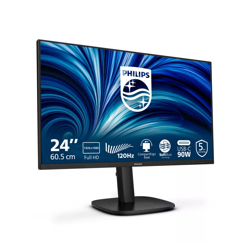 Philips 3000 series 24B2U3301/00 -tietokonenäyttö 60,5 cm (23,8 inch) 1920 x 1080 pikseliä Full HD LCD musta