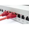 DIGITUS DN-91624S-EA 19 tuuman kytkentäpaneeli, CAT6A-luokka EA, suojattu, 24-porttinen RJ45, LSA, 1U, vaaleanharmaa RAL 7035