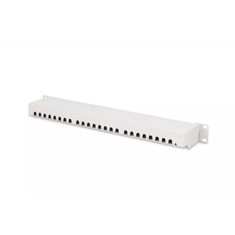 DIGITUS DN-91624S-EA 19 tuuman kytkentäpaneeli, CAT6A-luokka EA, suojattu, 24-porttinen RJ45, LSA, 1U, vaaleanharmaa RAL 7035
