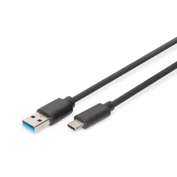 DIGITUS USB Type-C liitäntäkaapeli, Type C - A M/M, 1m SuperSpeed musta