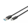 DIGITUS USB Type-C liitäntäkaapeli, Type C - A M/M, 1m SuperSpeed musta