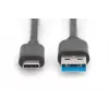 DIGITUS USB Type-C liitäntäkaapeli, Type C - A M/M, 1m SuperSpeed musta