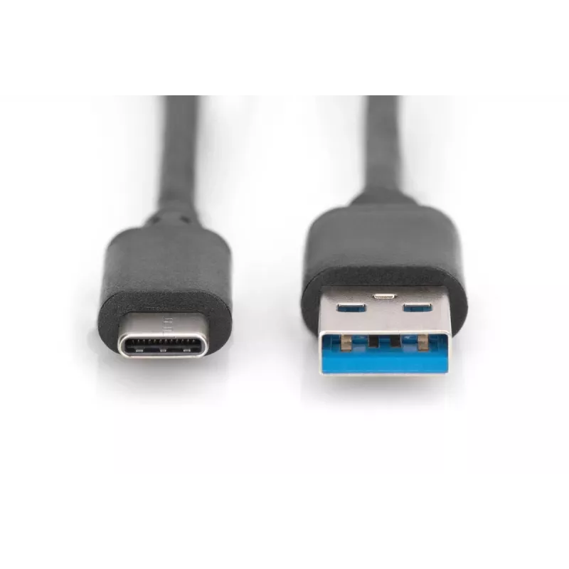 DIGITUS USB Type-C liitäntäkaapeli, Type C - A M/M, 1m SuperSpeed musta