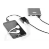 DIGITUS USB Type-C jakokaapeli, tyyppi C – 3,5 mm + tyyppi C M/F/F, 20 cm musta