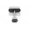 DIGITUS USB Type-C jakokaapeli, tyyppi C – 3,5 mm + tyyppi C M/F/F, 20 cm musta