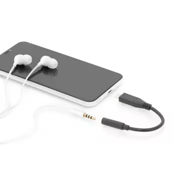 DIGITUS USB Type-C audi sovitinkaapeli, Type-C - 3,5 mm M/F, 20 cm, audio-tulo/lähtö, versio 3.1, CE, musta