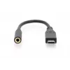 DIGITUS USB Type-C audi sovitinkaapeli, Type-C - 3,5 mm M/F, 20 cm, audio-tulo/lähtö, versio 3.1, CE, musta