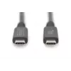 DIGITUS USB 4.0 liitäntäkaapeli Type-C - Type-C max. resoluutio 8K 30Hz PD3.0 40Gbit/s 1m