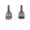 DIGITUS USB-C/M - USB-C/W PD60W Gen1 USB3.0 jatkokaapeli 1m 4K@60Hz