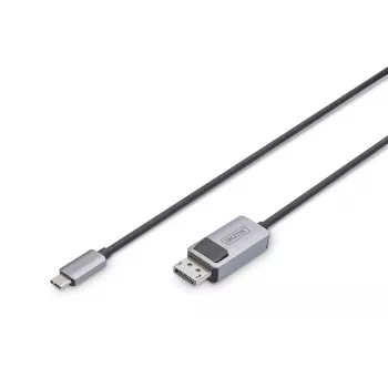 DIGITUS USB Type C - DP sovitinkaapeli 8K@30Hz, HBR3, alumiinikotelo, musta, 2m