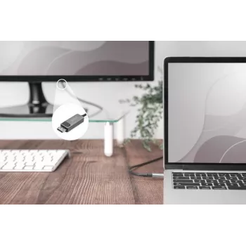 DIGITUS USB Type C - DP sovitinkaapeli 8K@30Hz, HBR3, alumiinikotelo, musta, 2m