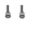 DIGITUS USB 4 liitäntäkaapeli. tyyppi C - tyyppi C. alumiinikotelo PP-punos 4K@60Hz. PD3.0. 20Gbit/s. 3m. musta