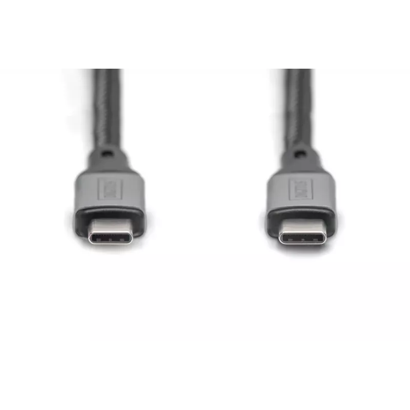 DIGITUS USB 4 liitäntäkaapeli. tyyppi C - tyyppi C. alumiinikotelo PP-punos 4K@60Hz. PD3.0. 20Gbit/s. 3m. musta