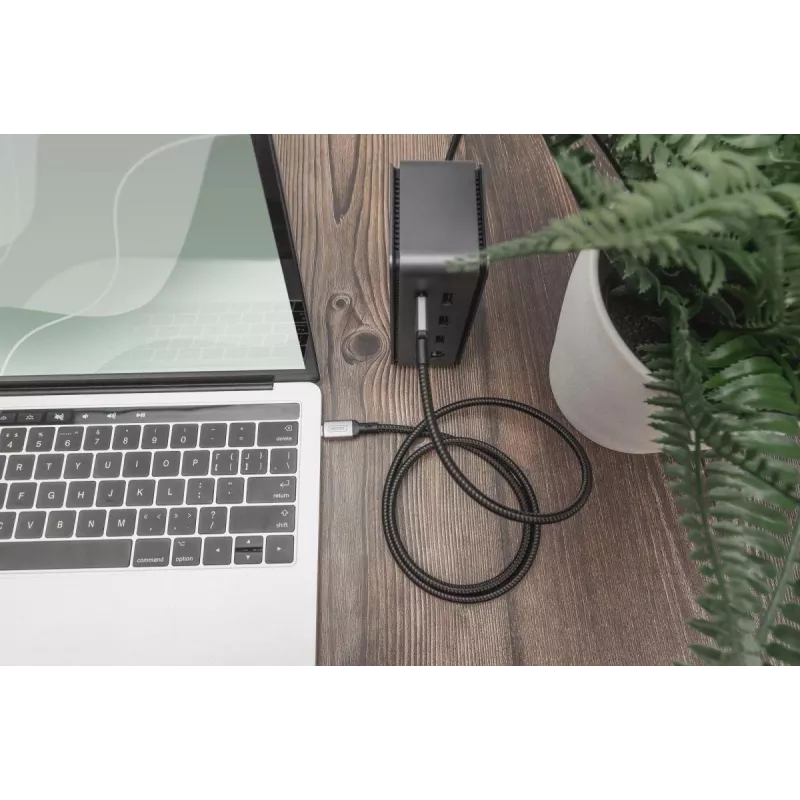 DIGITUS USB 4 liitäntäkaapeli. tyyppi C - tyyppi C. alumiinikotelo PP-punos 4K@60Hz. PD3.0. 20Gbit/s. 3m. musta