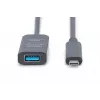 DIGITUS aktiivinen USB-C-jatkokaapeli – 10G USB 3.2 Gen2 USB-C – USB-A (M/F) – 5 m