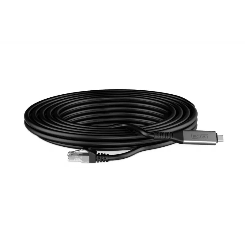 DIGITUS USB-C 3.2 Gen1 - RJ45 Ethernet-kaapeli - CAT6a S/FTP musta - 3 m