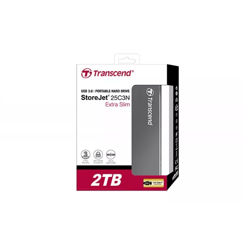 TRANSCEND Storejet 25c3 2TB Rautaharmaa