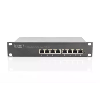 DIGITUS 8-porttinen Gigabit PoE-kytkin 10 tuumaa 8x10/100/1000Mbps RJ45 PoE 96W