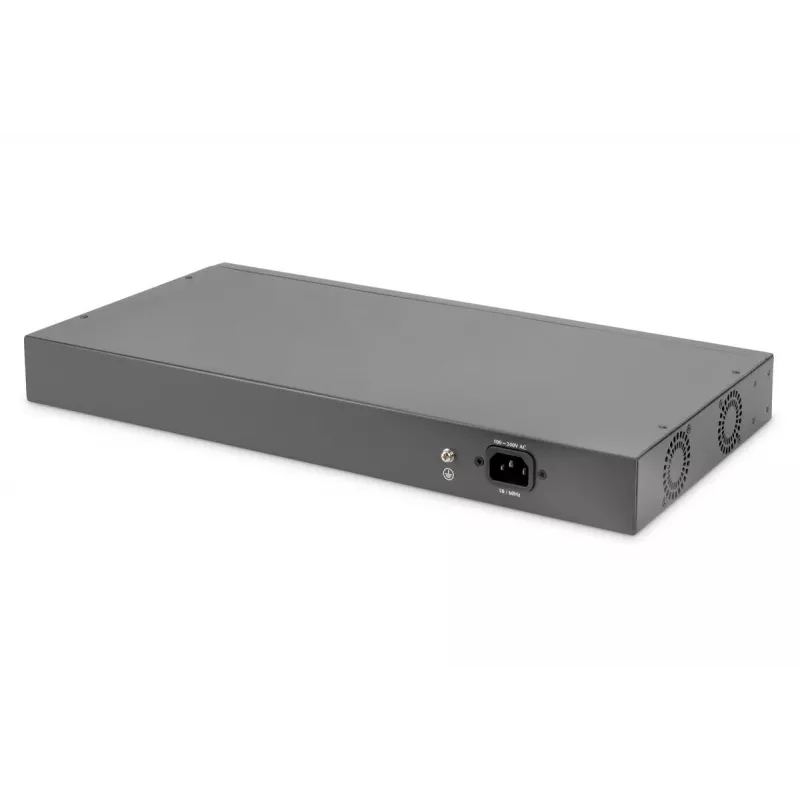 Digitus DN-95343 24-porttinen Fast Ethernet PoE-kytkin, 2x Gigabit Combo TP/SFP, 370 W