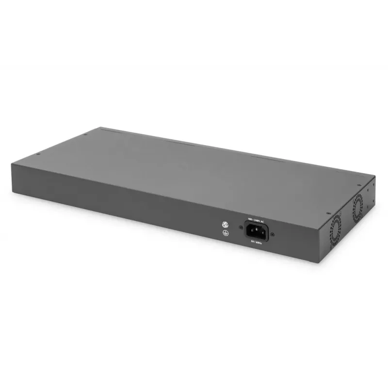 DIGITUS Fast Ethernet PoE -kytkin 16 porttia PoE + 2 Combo. 250 W PoE-budjetti