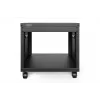 DIGITUS 8U AVS-räkki 420x507x460 mm kierteitetyt reiät rullat musta
