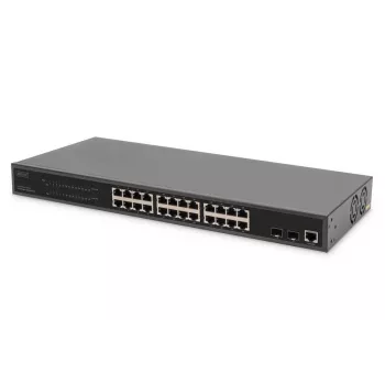 DIGITUS Gigabit Ethernet -kytkin PoE-injektorilla 24 porttia L2 Managed 2 SFP Upload