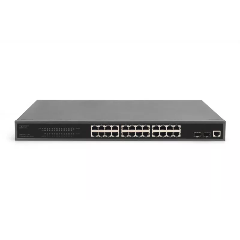 DIGITUS Gigabit Ethernet -kytkin PoE-injektorilla 24 porttia L2 Managed 2 SFP Upload