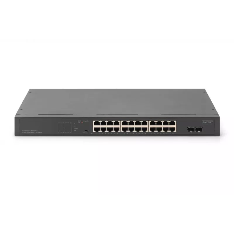 DIGITUS hallitsematon PoE-kytkin - 24 portin Gigabit + 2 portin Gigabit SFP