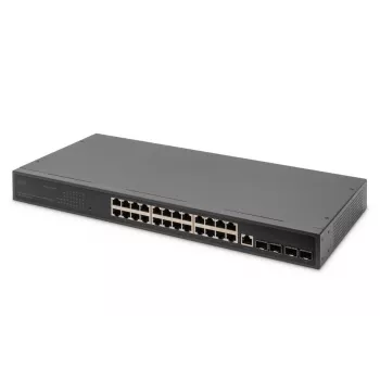 DIGITUS kytkin 24 porttia GE 4 SFP+ UPLINK L2+ 10/100/1000