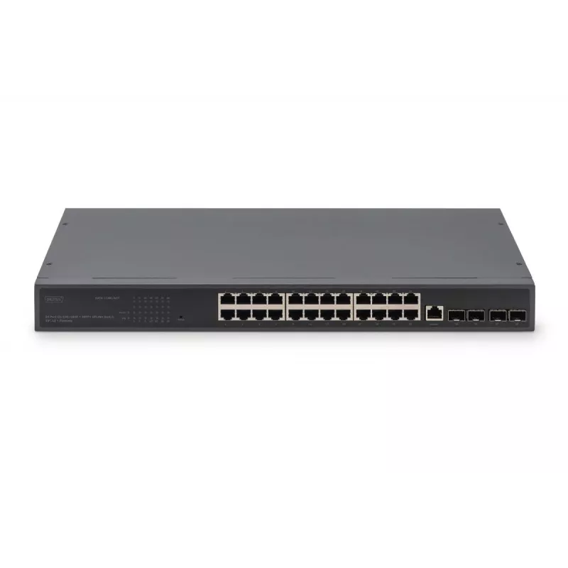 DIGITUS kytkin 24 porttia GE 4 SFP+ UPLINK L2+ 10/100/1000