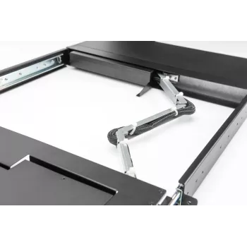 Modulaarinen DIGITUS HD LCD TFT -konsoli 1 portin KVM:llä, RAL 9005 musta - GE-näppäimistö