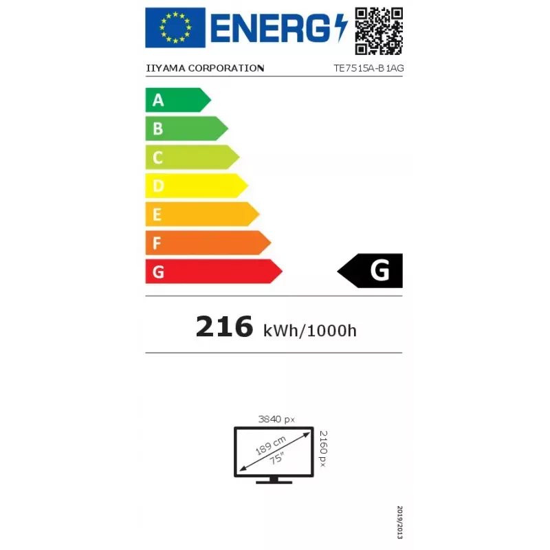 Digitaalinen mainosnäyttö iiyama TE7515A-B1AG 74,5