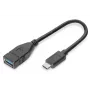DIGITUS USB Type-C -adapterikaapeli, OTG, Type-C - A uros/naaras, 15 cm Super Speed musta