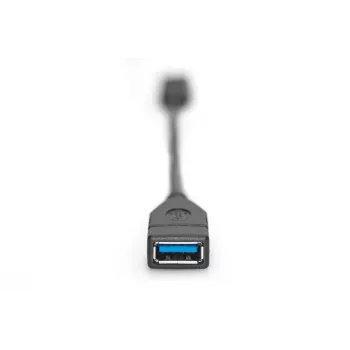 DIGITUS USB Type-C -adapterikaapeli, OTG, Type-C - A uros/naaras, 15 cm Super Speed musta