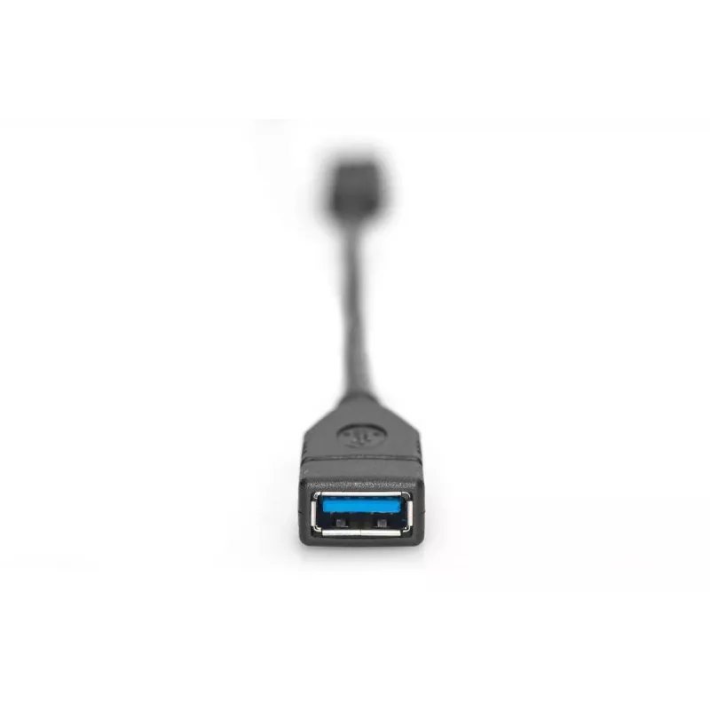 DIGITUS USB Type-C -adapterikaapeli, OTG, Type-C - A uros/naaras, 15 cm Super Speed musta